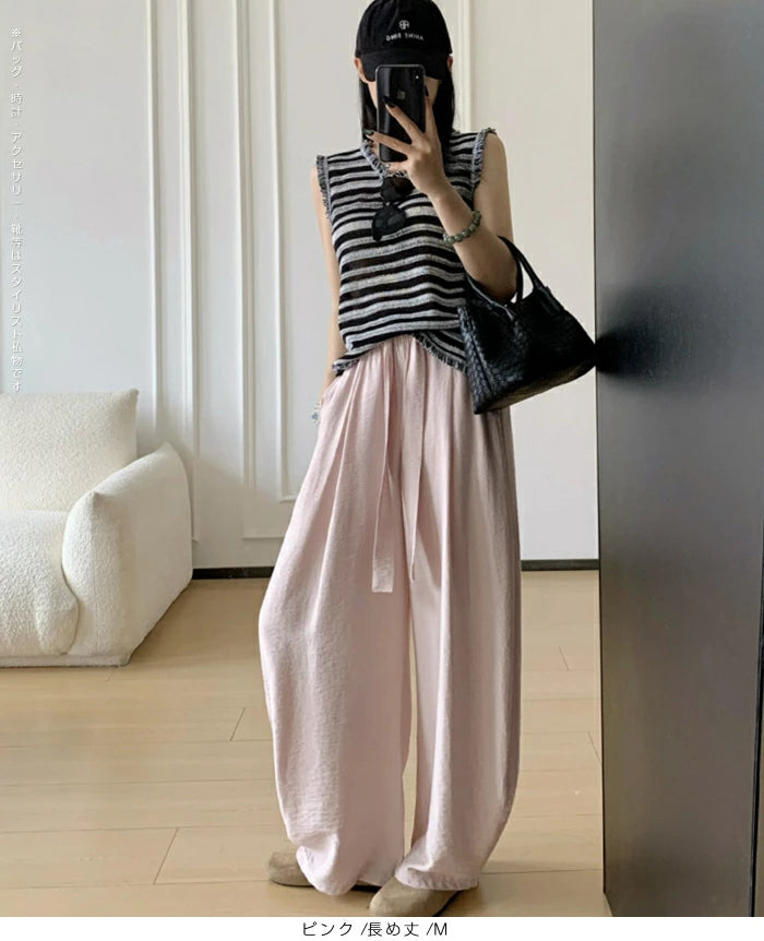 麻混カーブパンツ