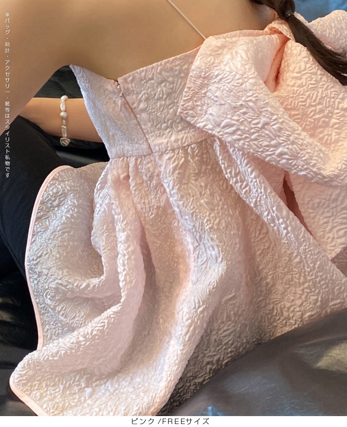 ビッグリボンバックキャミソールビスチェ