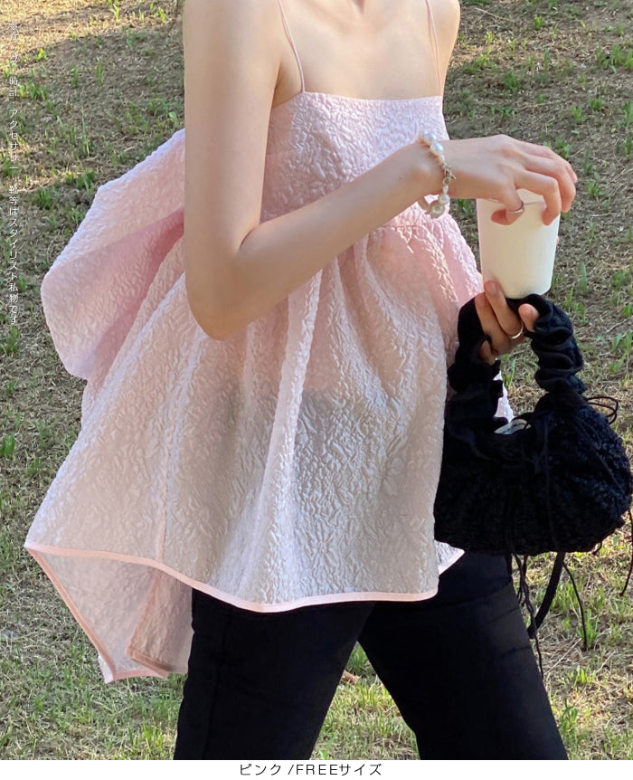 ビッグリボンバックキャミソールビスチェ