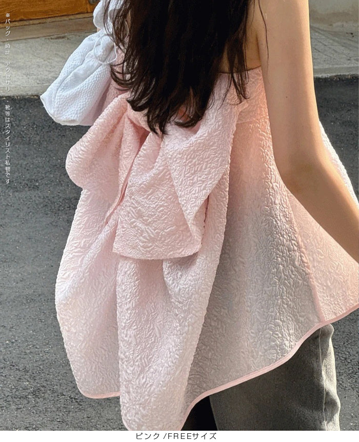 ビッグリボンバックキャミソールビスチェ