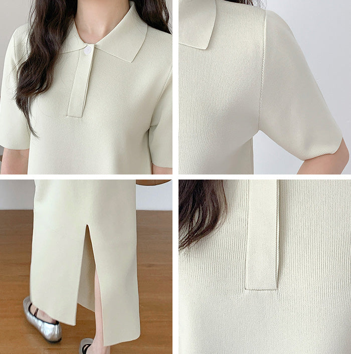 半袖ポロマキシワンピース