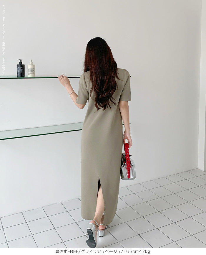 半袖ポロマキシワンピース