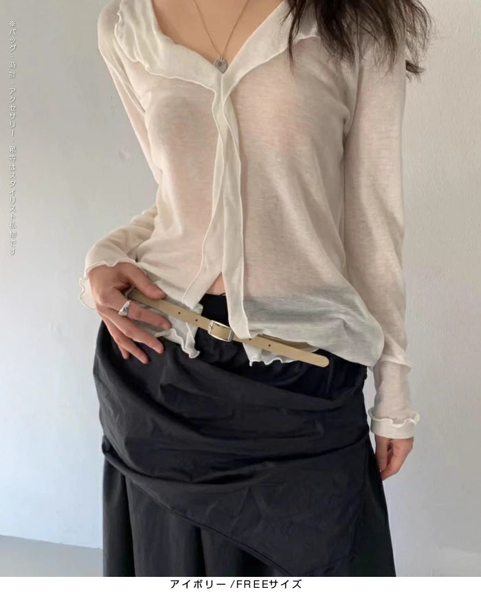 前後2WAY&シアー感のある長袖トップス