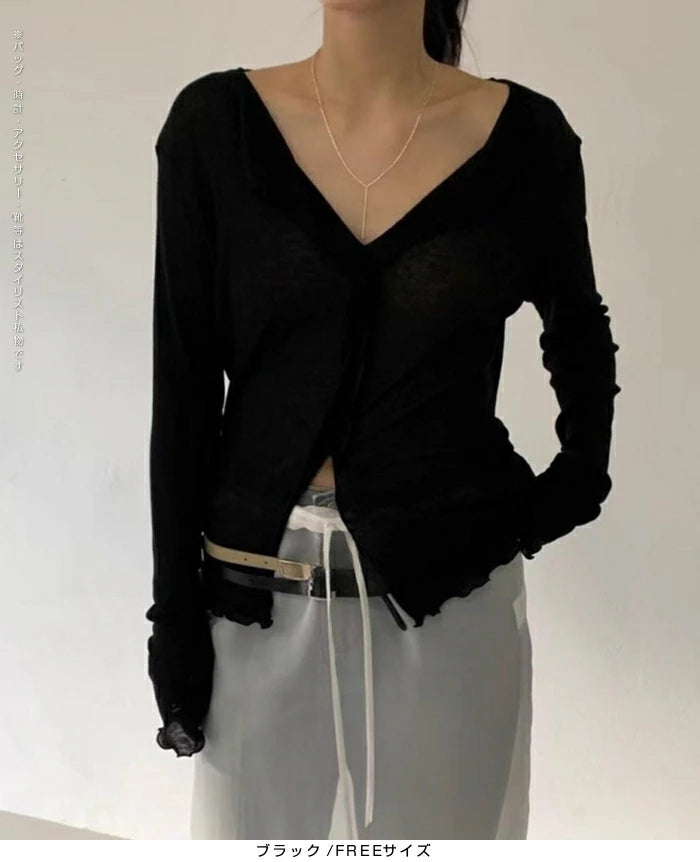 前後2WAY&シアー感のある長袖トップス