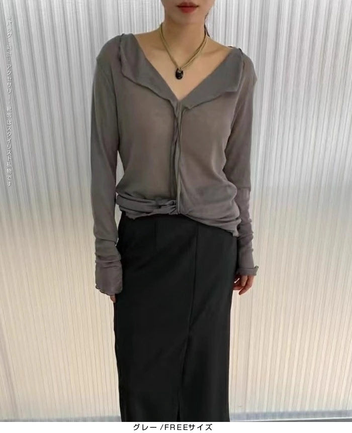 前後2WAY&シアー感のある長袖トップス