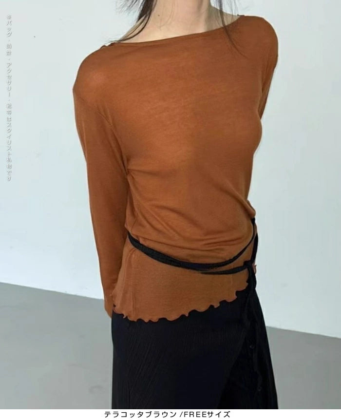 前後2WAY&シアー感のある長袖トップス