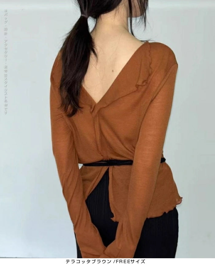 前後2WAY&シアー感のある長袖トップス