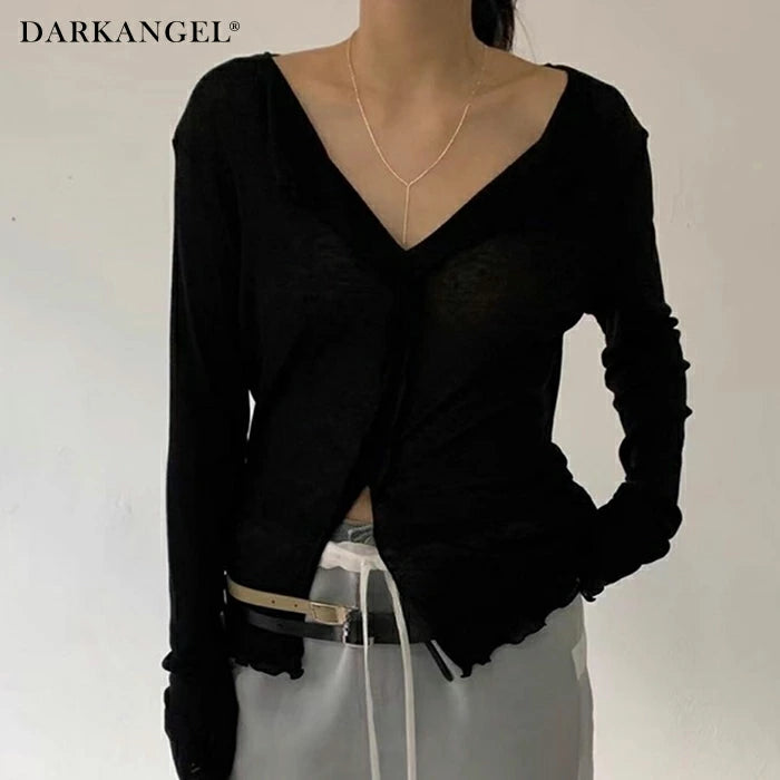 前後2WAY&シアー感のある長袖トップス