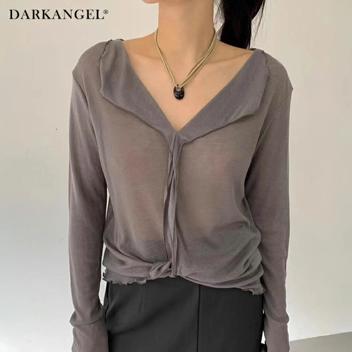 前後2WAY&シアー感のある長袖トップス