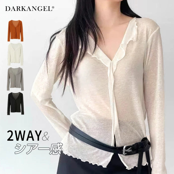 前後2WAY&シアー感のある長袖トップス