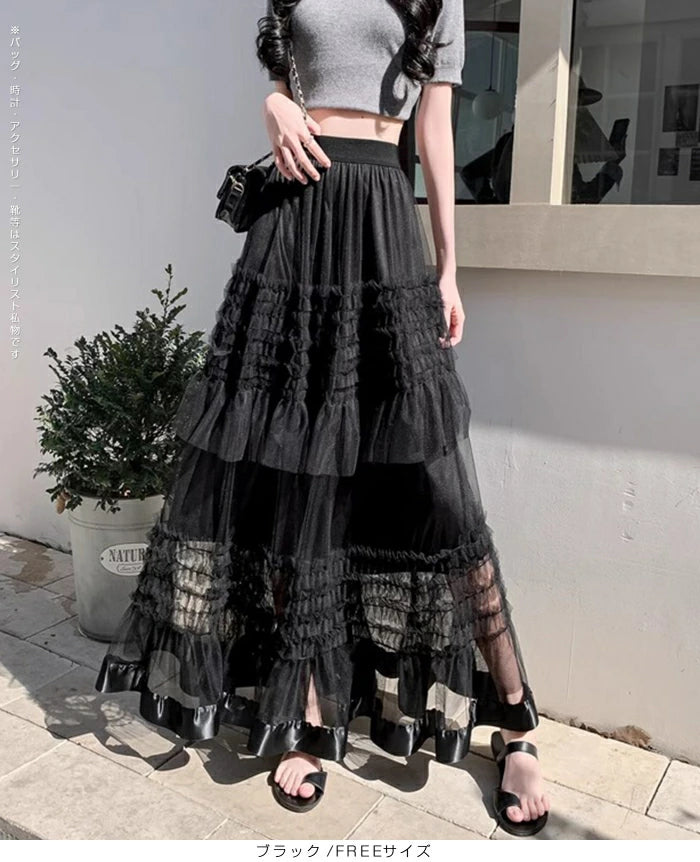 サテンチュールスカート