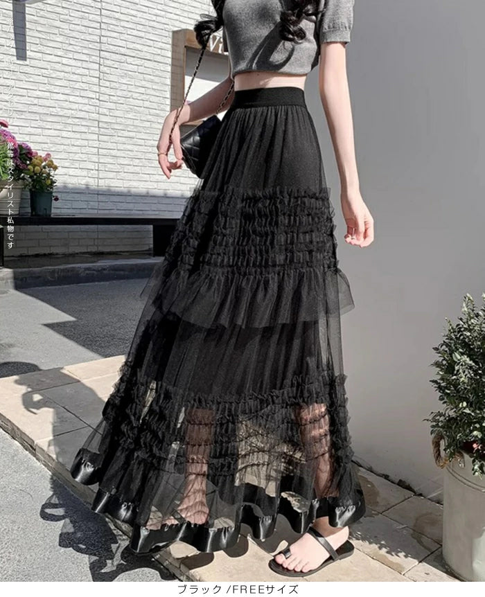 サテンチュールスカート