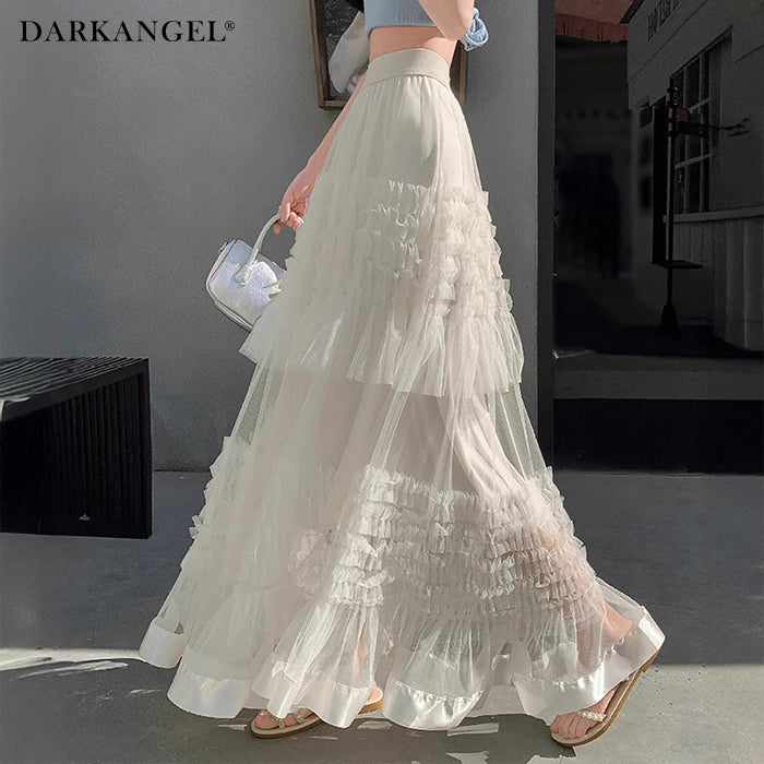 サテンチュールスカート