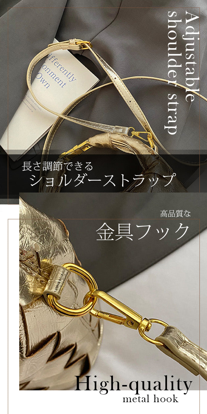 2wayハンドバックルウーブンバッグ