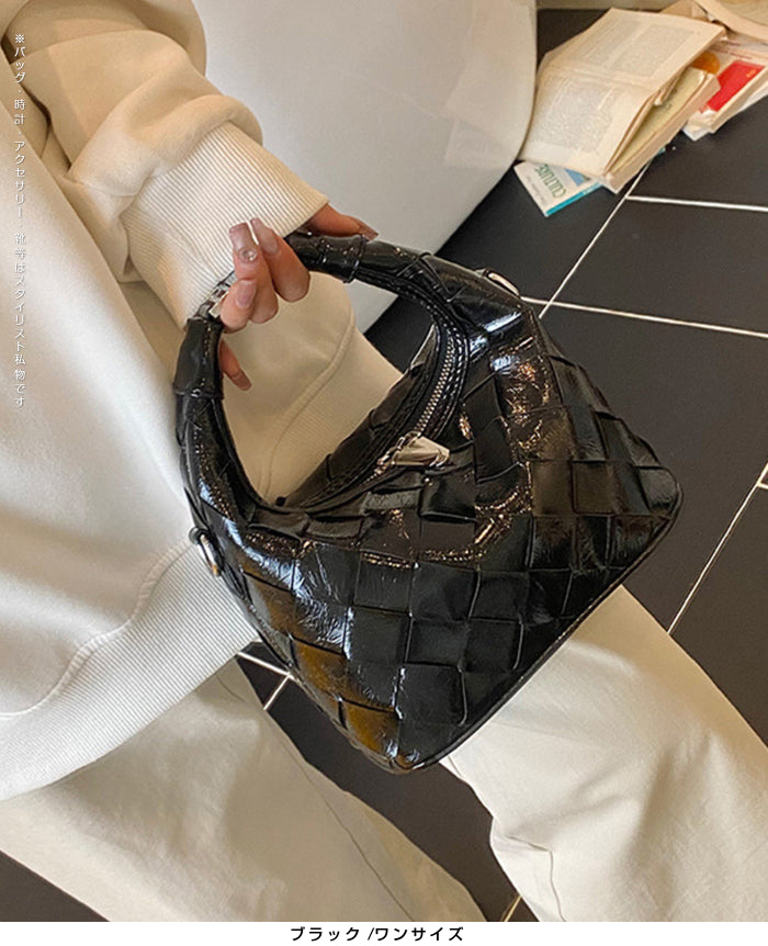 2wayハンドバックルウーブンバッグ