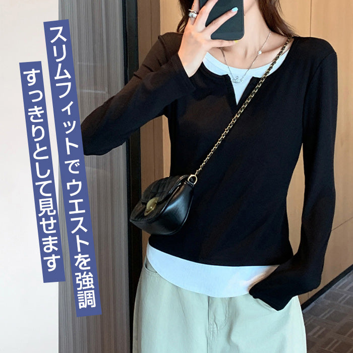 レイヤード風トップス