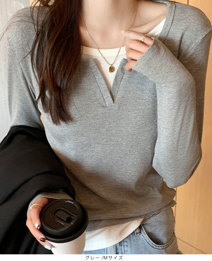 レイヤード風トップス