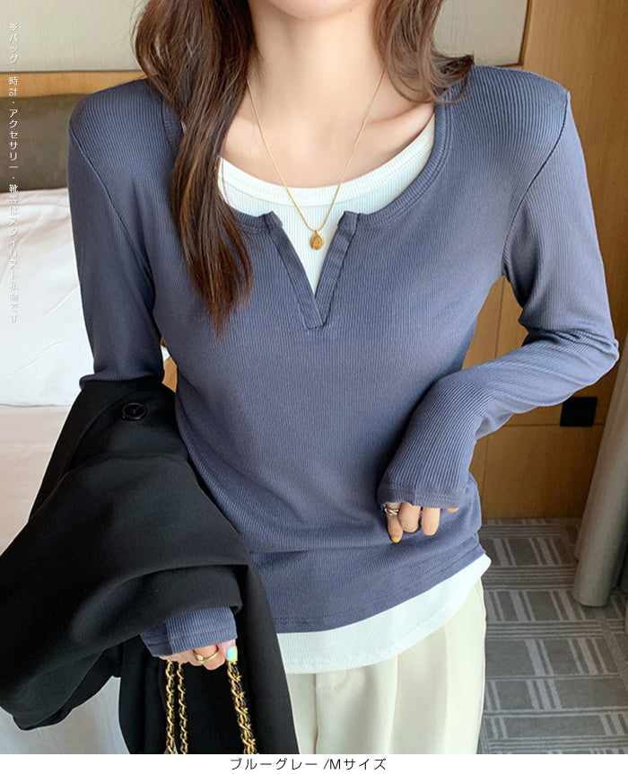 レイヤード風トップス