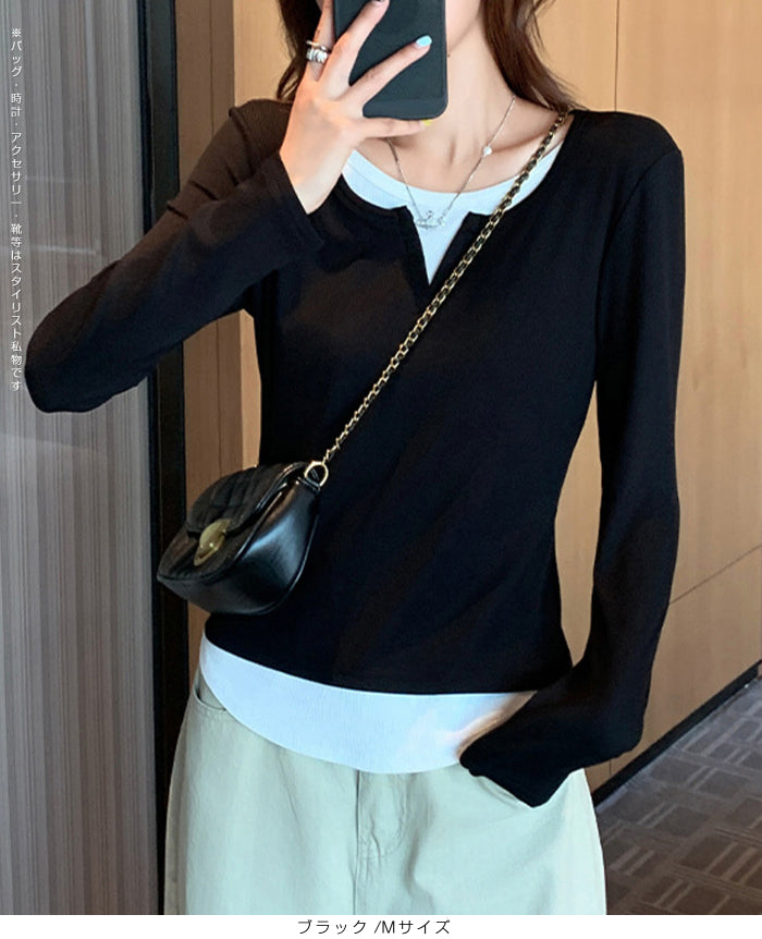 レイヤード風トップス