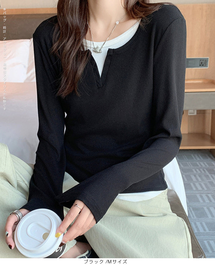 レイヤード風トップス