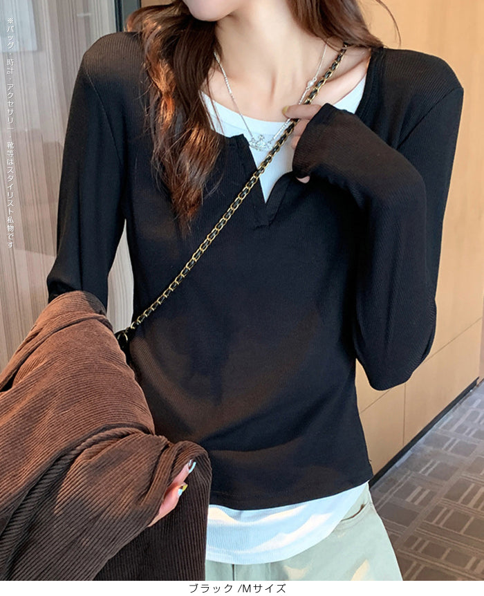 レイヤード風トップス