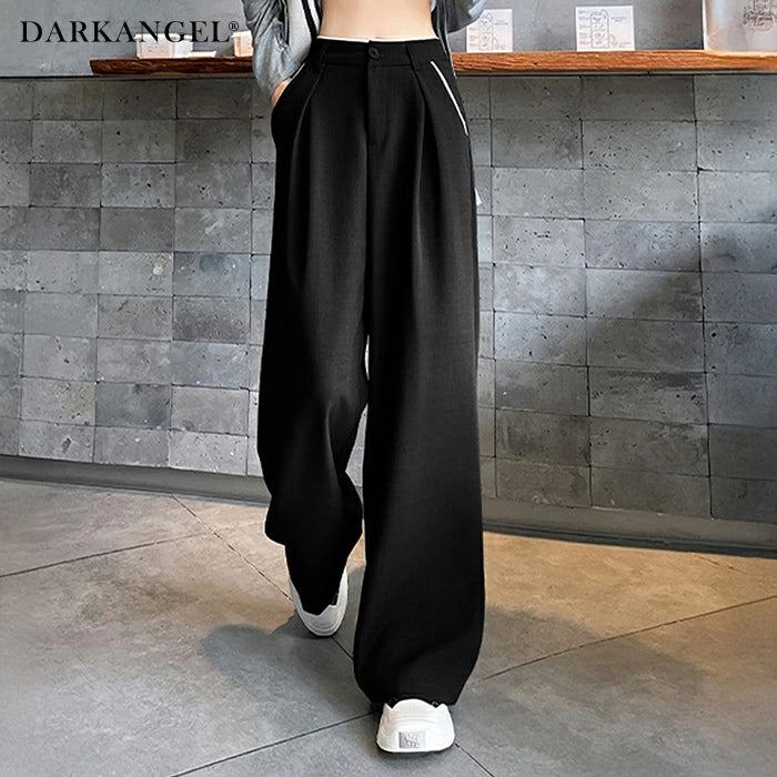 パイピングタックワイドパンツ