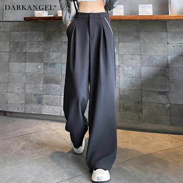 パイピングタックワイドパンツ