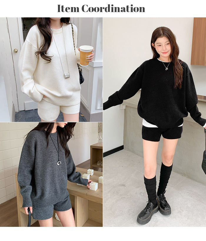 03color | 2点セット | ニットセットアップ セーター&ショートパンツ