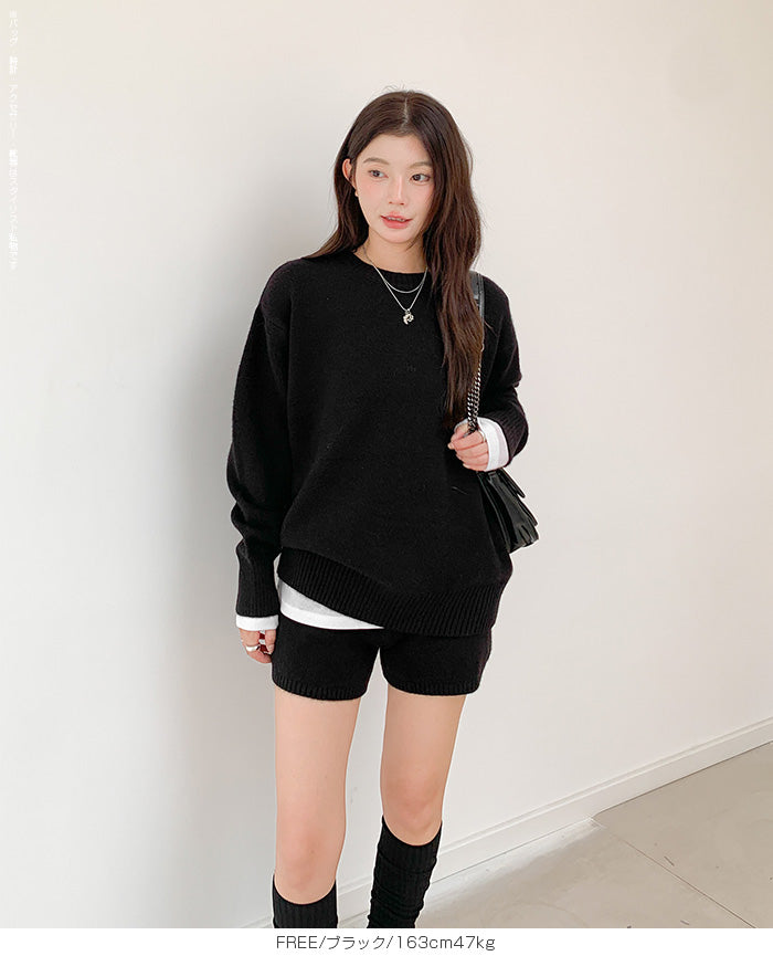 03color | 2点セット | ニットセットアップ セーター&ショートパンツ