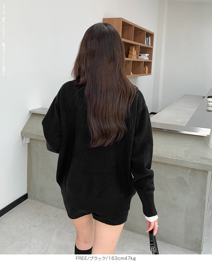 03color | 2点セット | ニットセットアップ セーター&ショートパンツ