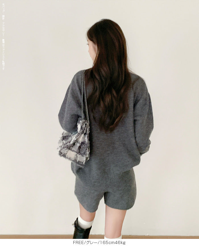 03color | 2点セット | ニットセットアップ セーター&ショートパンツ