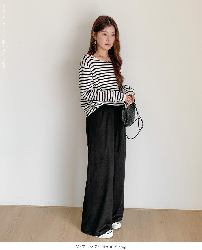 フェイクスエードワイドパンツ