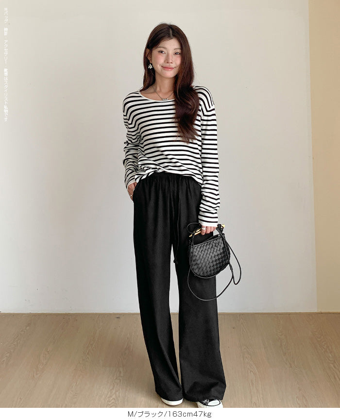 フェイクスエードワイドパンツ