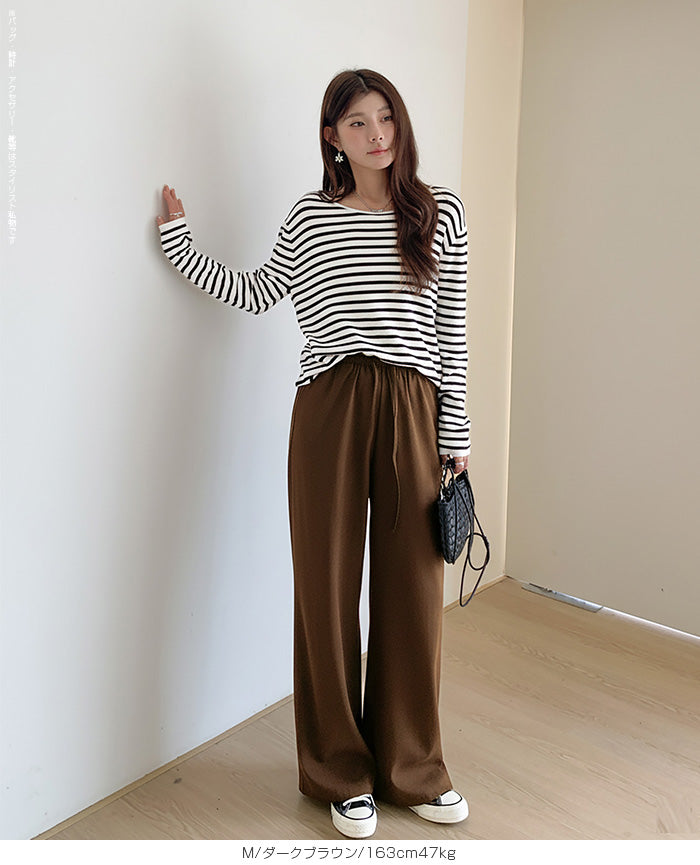 フェイクスエードワイドパンツ