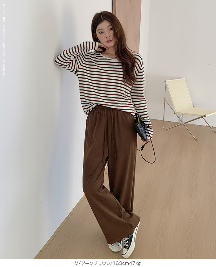 フェイクスエードワイドパンツ