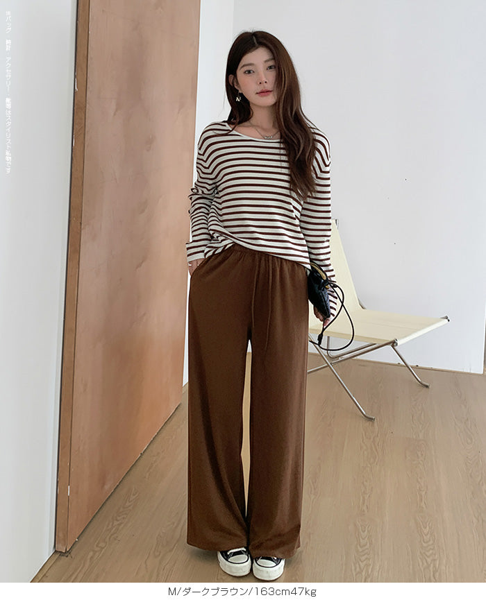 フェイクスエードワイドパンツ