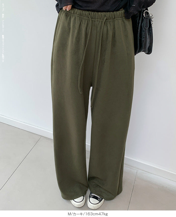 フェイクスエードワイドパンツ