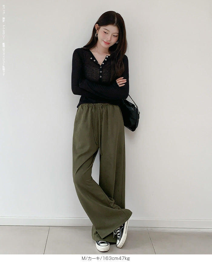 フェイクスエードワイドパンツ