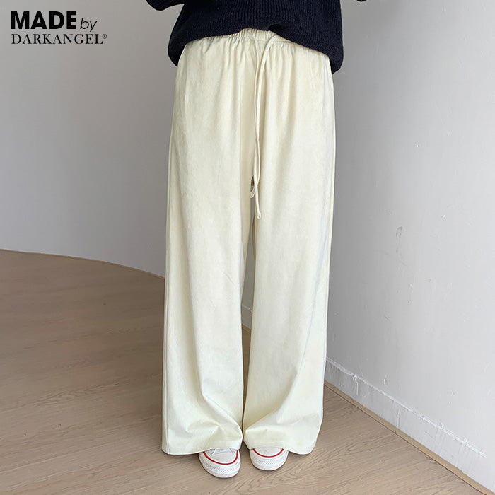 フェイクスエードワイドパンツ