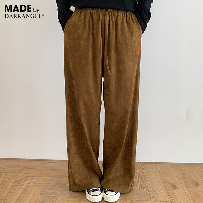 フェイクスエードワイドパンツ