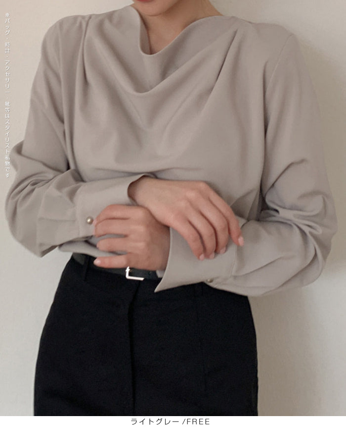 ドレープネックブラウス