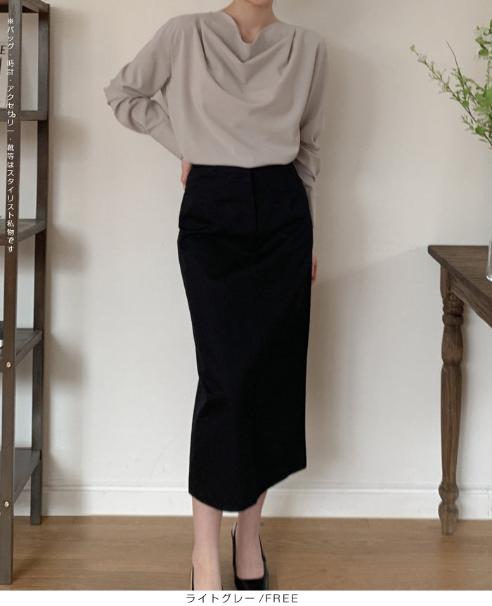 ドレープネックブラウス