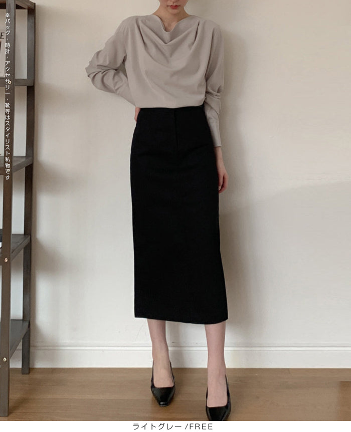 ドレープネックブラウス