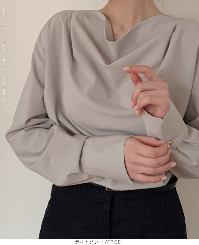 ドレープネックブラウス