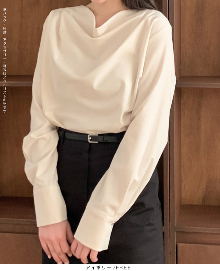 ドレープネックブラウス