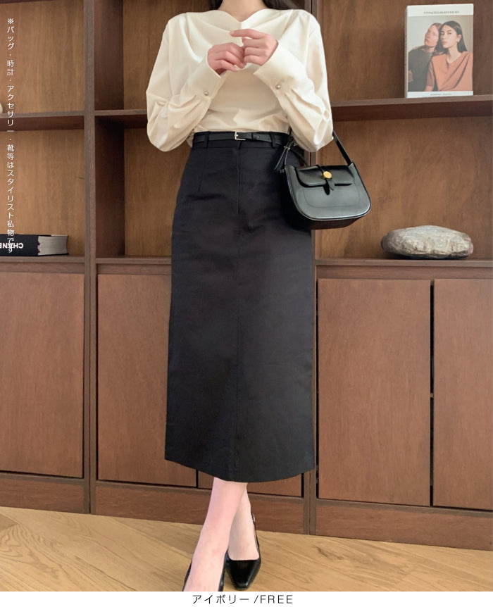 ドレープネックブラウス