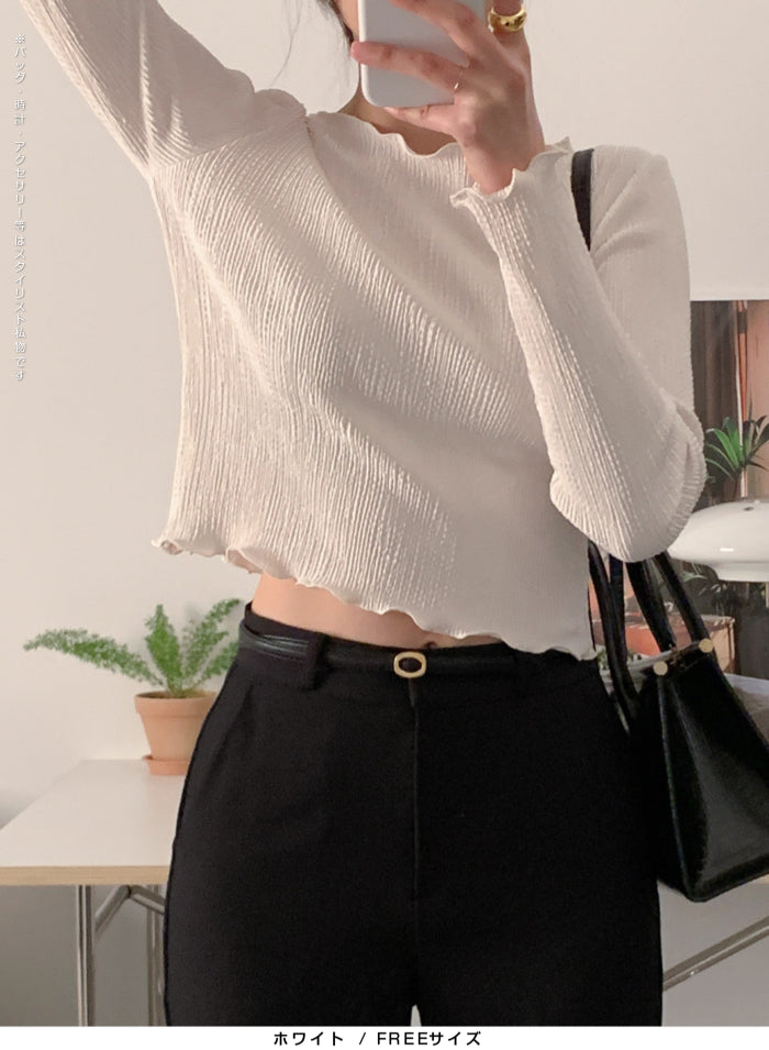 02color | FREEサイズ | フリルプリーツトップス