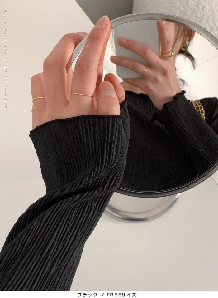 02color | FREEサイズ | フリルプリーツトップス