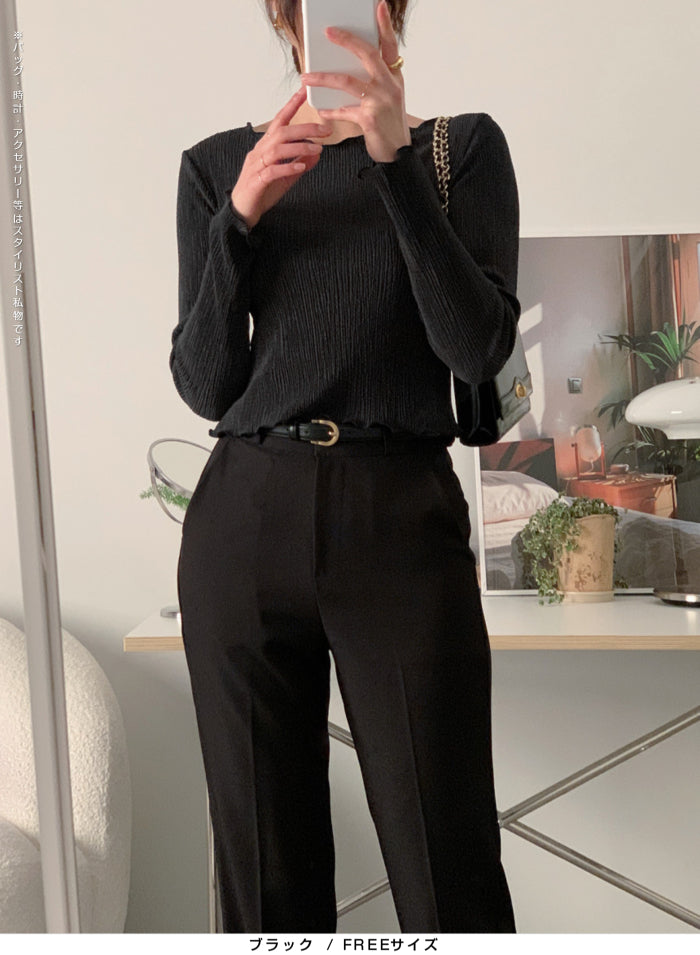 02color | FREEサイズ | フリルプリーツトップス