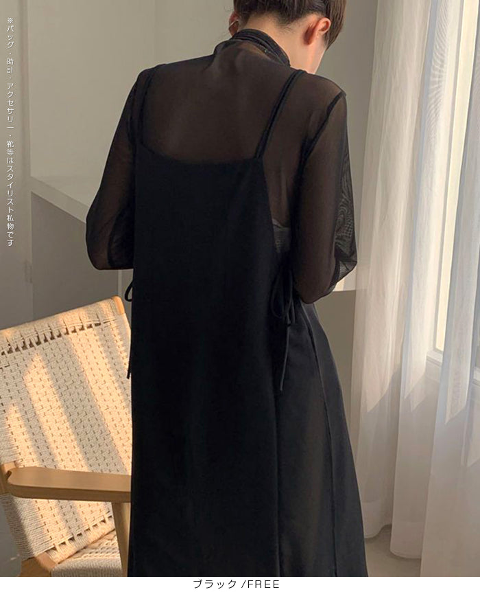 シアーメッシュタートルネックトップス